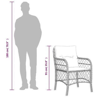 Tuinset – 5-delige tuinmeubelset – Loungeset – Buitenmeubelen – Terrasmeubilair – Zwart Poly Rattan – Weerbestendig Materiaal – Inclusief Zachte Kussens