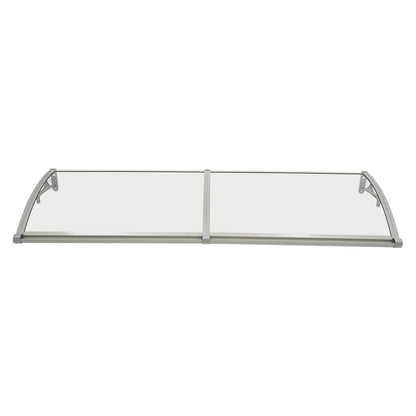 Transparante Boogvormige Overkapping – Luifel – Dakoverkapping – Terrasoverkapping – Balkonbescherming – Aluminium Frame – 200 x 60 cm – Afwateringskanaal