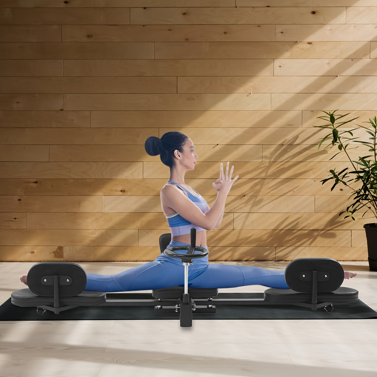 Beenspreader – Beenstreker – Stretchapparaat – Flexibiliteitstrainer – Spiertrainer – Zwart – Verstelbaar ontwerp – Stevig stalen frame