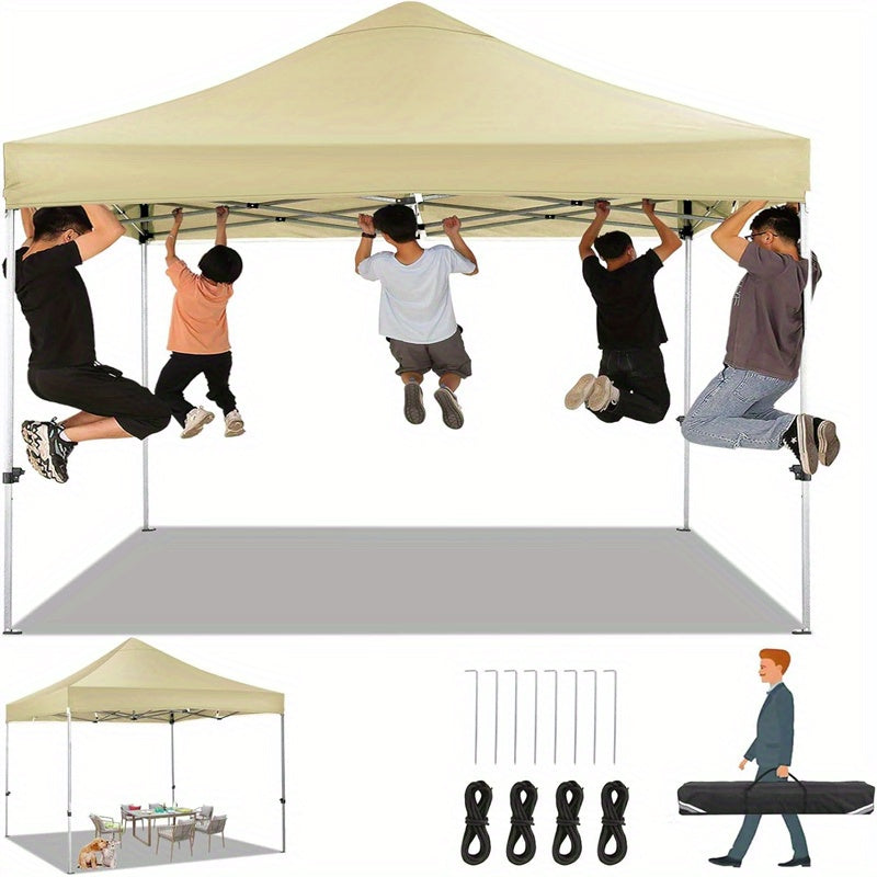Partytent – Tent – Paviljoen – Vouwtent – Feesttent – 6 Persoons – Lichtgewicht Aluminium Frame – Oxford Stof Khaki