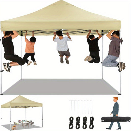 Partytent – Tent – Paviljoen – Vouwtent – Feesttent – 6 Persoons – Lichtgewicht Aluminium Frame – Oxford Stof Khaki