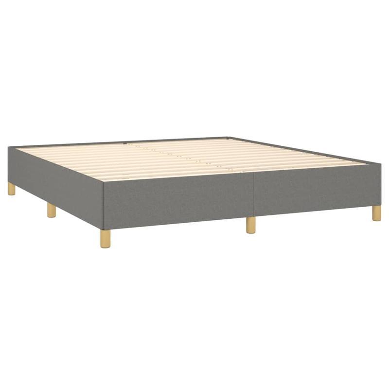 Dark Gray Spring Bed Frame 160x200cm in Fabric Practical, removable, suitable for all seasons
