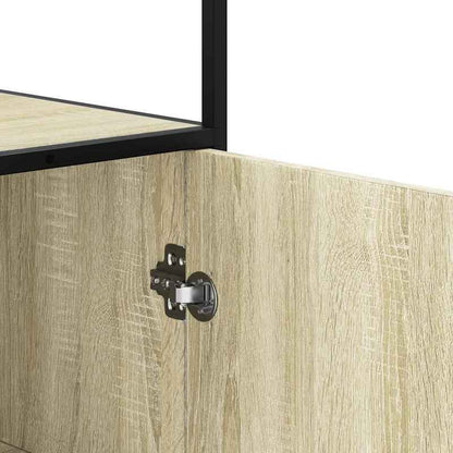 High cabinet 68x35x139cm crafted wood and metal black, Bedroom Furniture, Office Storage, Stylish Organizer, Sleek Design, Engineered Wood, Spacious Organizer, Tall Cabinet, Interior Decorators, Small Space Solutions