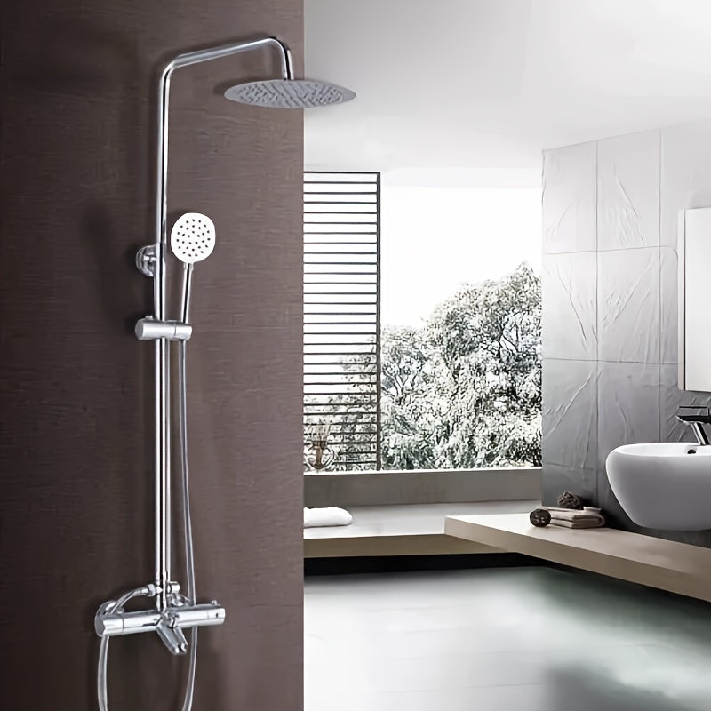 Thermostatische Regendouche – Douchekop – Doucheset – Handdouche – Regenkraan – Messing Chroom – 25,4 cm Diameter – Temperatuurregelaar 20-50℃