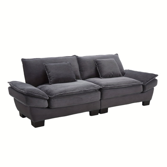 Slaapbank – Bedbank – Logeerbed – Slaapstoel – Sofa – Tweezits – Houten Frame – Veerkussens – Donkergrijs