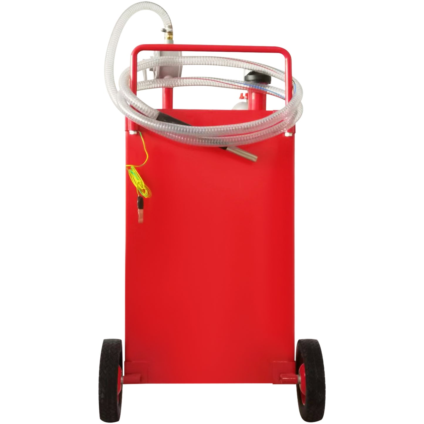 VEVOR Fuel Caddy 30 Gallon Fuel Storage Tank with 2 Wheels and Manual Pump, Red