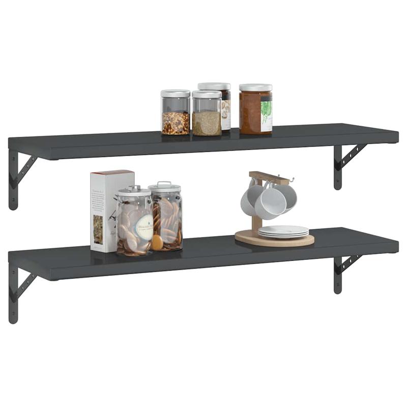 Wandplank – Wandrek – Boekenplank – Muurplank – Zwevende Plank – Roestvrij Staal – 100x30x3 cm – Zwarte Coating – Maximale Draagkracht 50 kg