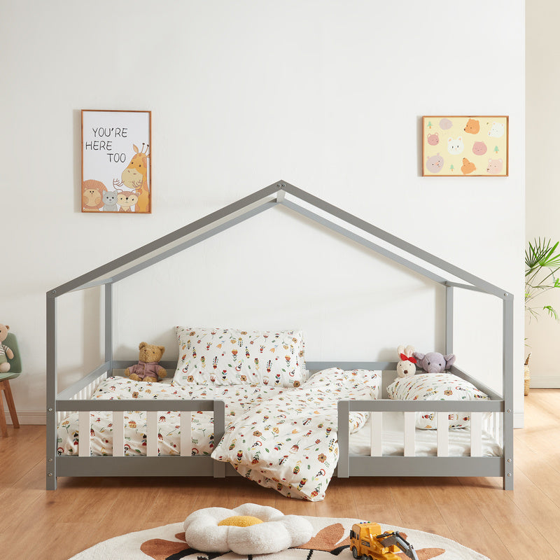 Kinderbed – Kinderbedje – Bedje – Peuterbed – Jongensbed – 70x140 cm – Massief Dennenhout – Valbescherming