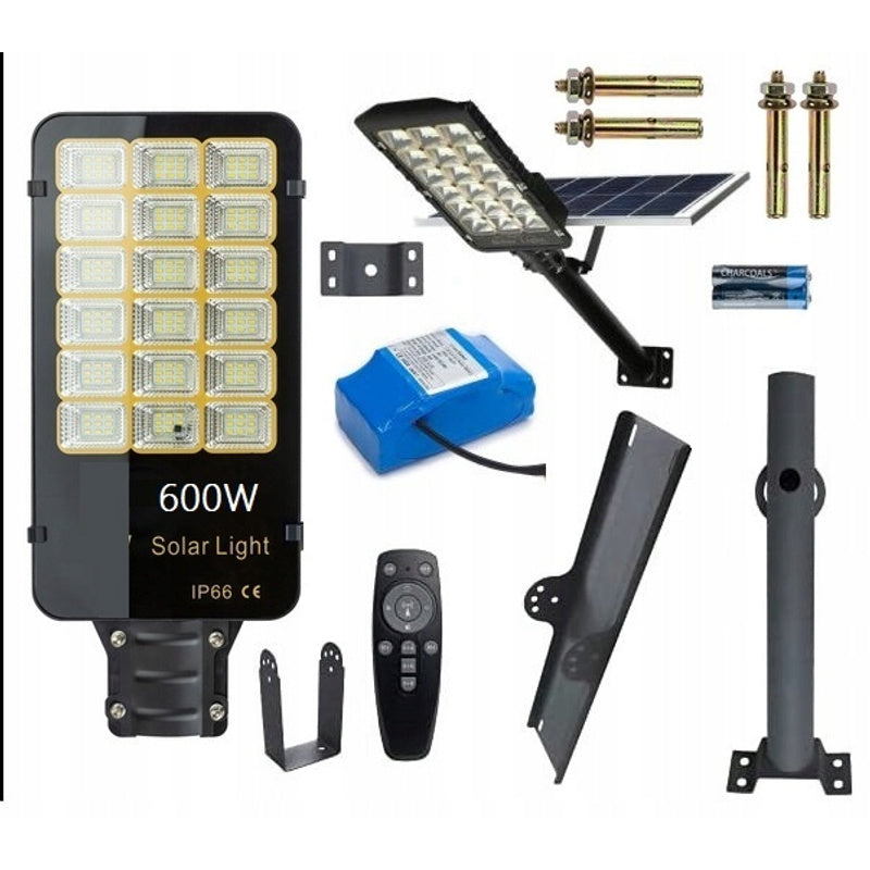 Solar LED Straatlamp – Zonneverlichting – Buitenlamp – Tuinverlichting – Industrieel Licht – 600W Helderheid – 50.000 mAh Batterij