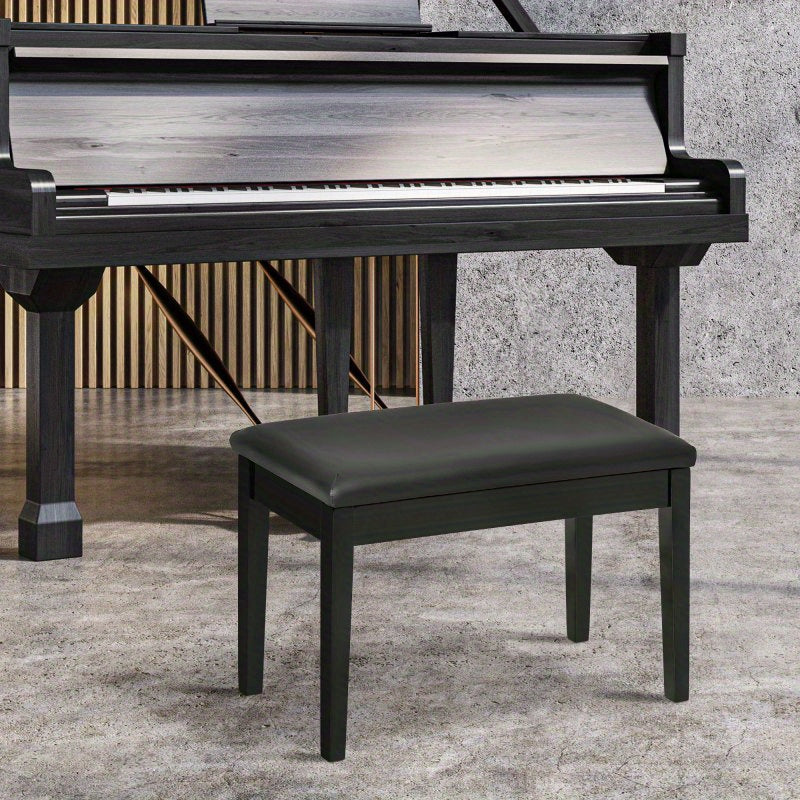 Pianokruk – Pianobank – Muziekstoel – Keyboardkruk – Zithoek – Verstelbare Hoogte – Opbergruimte – Kunstleren Zitting – Stevig Aluminium Frame – Zwart