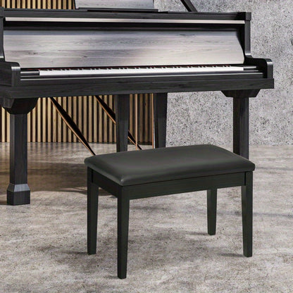 Pianokruk – Pianobank – Muziekstoel – Keyboardkruk – Zithoek – Verstelbare Hoogte – Opbergruimte – Kunstleren Zitting – Stevig Aluminium Frame – Zwart