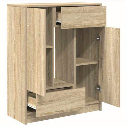 Dressoir – Kast – Opbergkast – Ladekast – Buffetkast – Hardhouten Sonoma Eik – Compact 73x31x90 cm