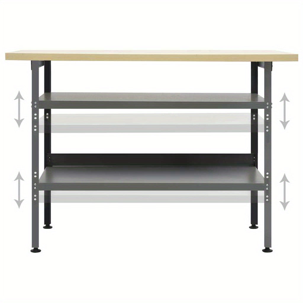 Werkbank – Werktafel – Werkbank Met Opbergruimte – Montagebank – Hobbytafel – Stalen Frame – 119x60x85 cm – Robuust En Multifunctioneel