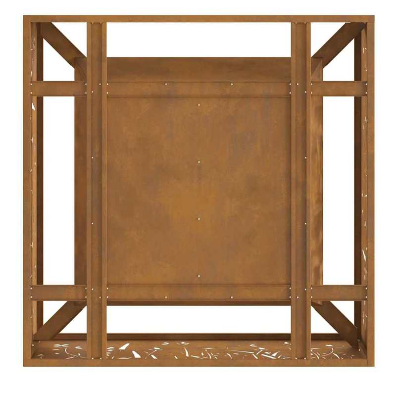 Buitenhaard – Vuurschaal – Terrashaard – Tuinhaard – Vuurkorf – RVS Staal – 80x80x30 cm – Poedercoating – Bruin