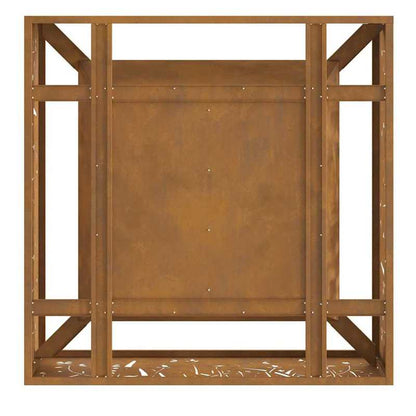 Buitenhaard – Vuurschaal – Terrashaard – Tuinhaard – Vuurkorf – RVS Staal – 80x80x30 cm – Poedercoating – Bruin
