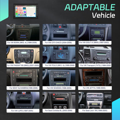 PODOFO [4G + 64G] Android 15 Car Radio for VW T5 Golf 4 Polo Passat | 17.78 cm Touchscreen with GPS, WiFi, FM/RDS EQ, Mirror Link, Reversing, Mic, Wireless, Carplay, Merry Christmas/Black Friday Gifts, Without Battery