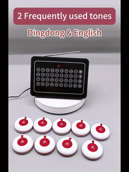 Belfoon – Draadloos Oproepsysteem – Oproepknop – Service Pager – Horeca Communicatiesysteem – Bereik 150m – Touchscreen Display met 20 Knoppen