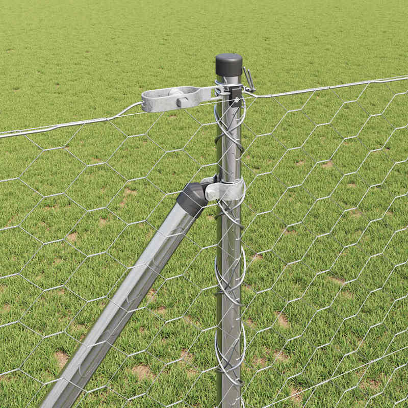 3D Tuinafscheiding – Tuinhek – Schutting – Tuinborder – Erfafscheiding – Zilveren PVC-Gecoat Staal – 1,4 x 50 Meter – Winterhard & Weerbestendig