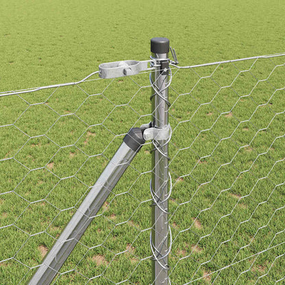 3D Tuinafscheiding – Tuinhek – Schutting – Tuinborder – Erfafscheiding – Zilveren PVC-Gecoat Staal – 1,4 x 50 Meter – Winterhard & Weerbestendig