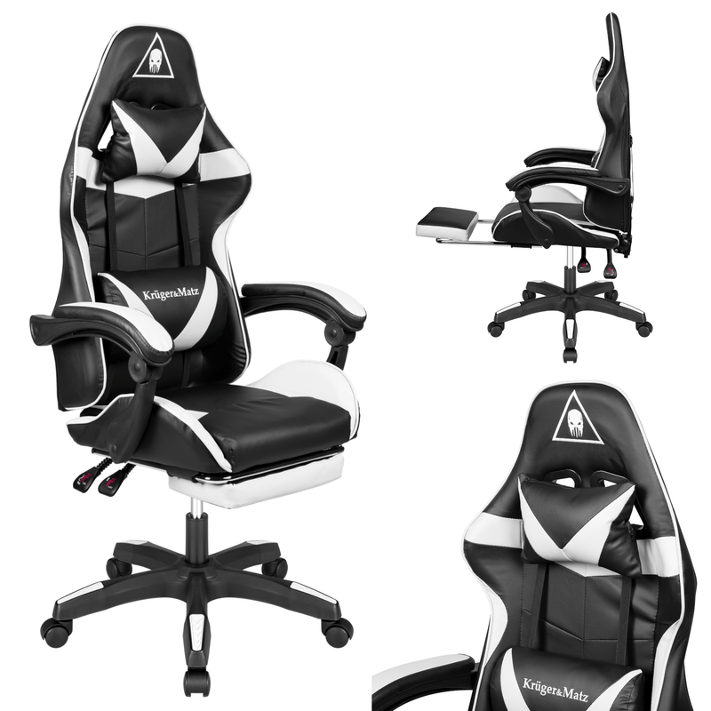 Gamingstoel – Gamestoel – Gaming Chair – Game Stoel – Bureaustoel – Draaibaar – Verstelbare Rugleuning tot 145° – Met Voetensteun en Massagefunctie