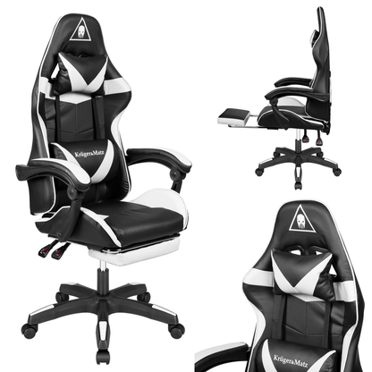 Gamingstoel – Gamestoel – Gaming Chair – Game Stoel – Bureaustoel – Draaibaar – Verstelbare Rugleuning tot 145° – Met Voetensteun en Massagefunctie
