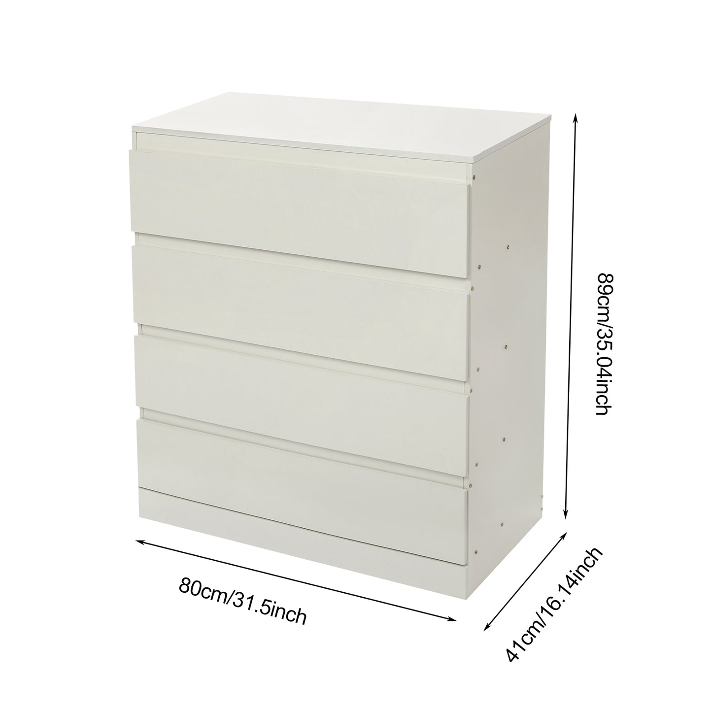 Opbergkast – Ladekast – Kledingkast – Opbergmeubel – Kast met Laden – Modern Wit – 4 Lades – Duurzaam Houtfineer – Ruimtebesparend Verticaal Design