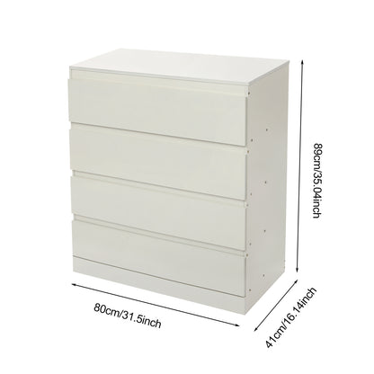 Opbergkast – Ladekast – Kledingkast – Opbergmeubel – Kast met Laden – Modern Wit – 4 Lades – Duurzaam Houtfineer – Ruimtebesparend Verticaal Design