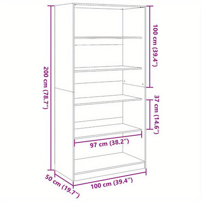 Kledingkast – Garderobekast – Opbergkast – Kledingkast Houten – Kast Bruin – Vrijstaand Design – Duurzaam Behandeld Hout Sonoma Eiken 100x50x200 cm