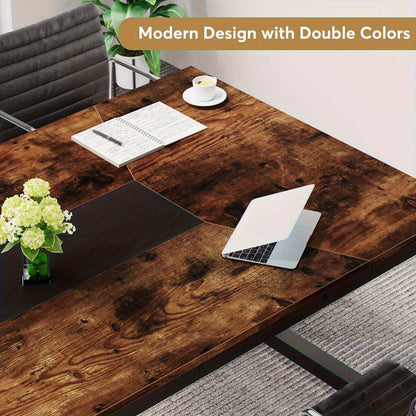 Vergadertafel – Bureautafel – Werktafel – Eettafel – Conferentietafel – Industrieel Design – Robuust Houten Blad 180x90 cm