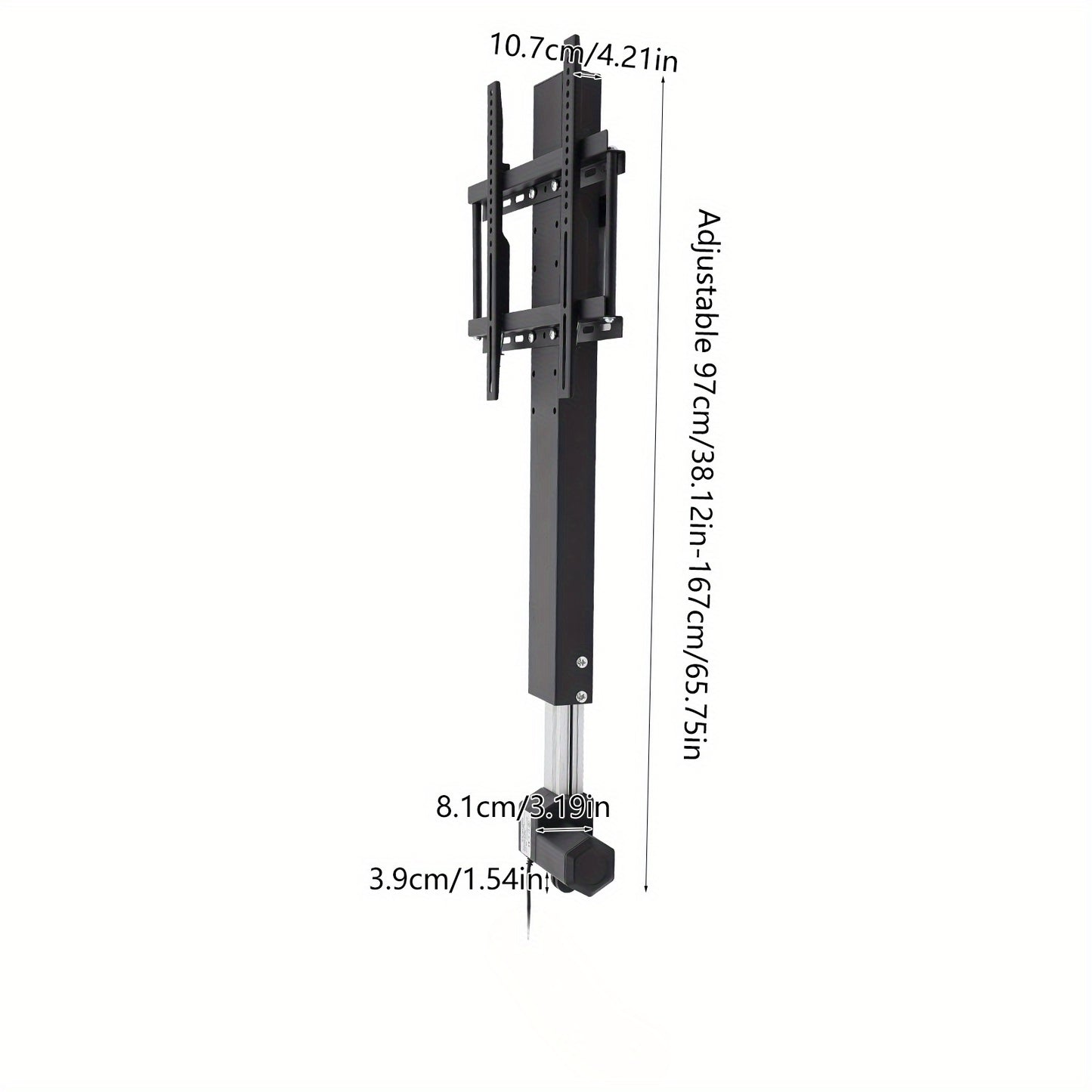 Motorized TV Lift – Elektrische TV Stand – Verstelbare TV Beugel – Automatische TV Hefstandaard – TV Verhoger – Tot 50 kg Draagkracht – Hoogte Verstelbaar 98-168 cm