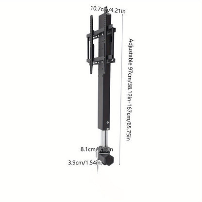 Motorized TV Lift – Elektrische TV Stand – Verstelbare TV Beugel – Automatische TV Hefstandaard – TV Verhoger – Tot 50 kg Draagkracht – Hoogte Verstelbaar 98-168 cm