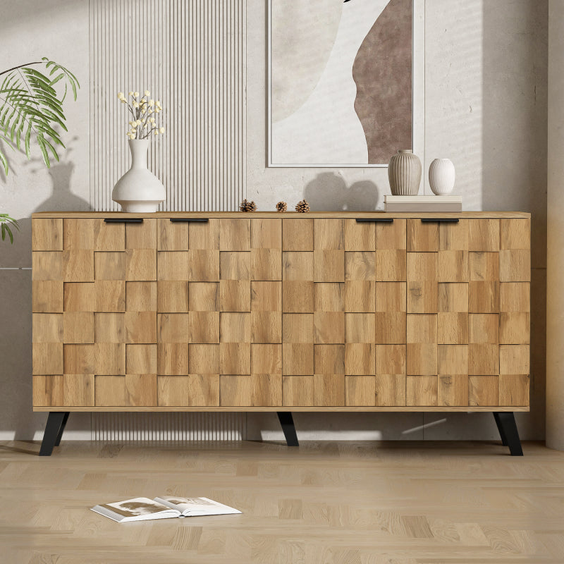 Modern Sideboard with 4 Doors, 160.5 X 35.5 X 78 Cm – Practical Design for Living Room, Bedroom, And Dining Room
