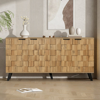 Modern Sideboard with 4 Doors, 160.5 X 35.5 X 78 Cm – Practical Design for Living Room, Bedroom, And Dining Room