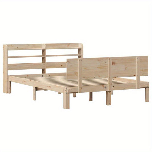 Bedframe – Bedombouw – Ledikant – Slaapbank – Eenpersoonsbed – Massief Dennenhout – 120x200 cm – Eenvoudig Demonteerbaar