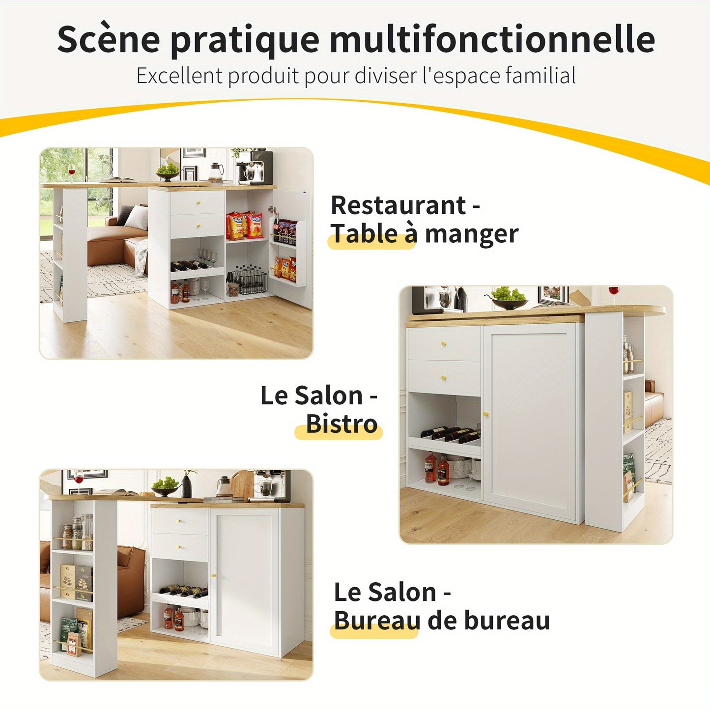 Bartafel – Bartafelset – Bistrotafel – Statafel – Keukentafel – 360° Draaibaar Blad – Compact Met Opbergruimte