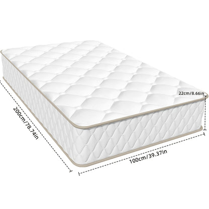 Matras – Pocketveringmatras – Koudschuimmatras – Eenpersoonsmatras – Twijfelaar matras – 100x200 cm – 7-zones pocketveren – 22 cm hoogte