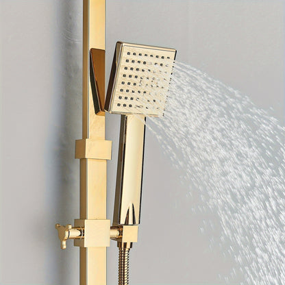 Douche Set – Douchekop – Regendouche – Handdouche – Badkraan – Gouden Afwerking – Messing Materiaal – 3 Functies