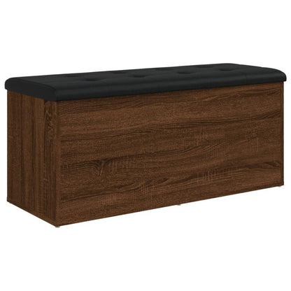 Opbergbank – Opbergkist – Schoenenbank – Zitbank – Bankje – Gemaakt Van Behandeld Hout – Afmeting 102x42x45 Cm Bruin Eik