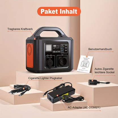 Powerbank – Draagbare Power Station – Externe Accu – Energiecentrale – Oplaadstation – 600W Vermogen – 145600mAh Batterijcapaciteit