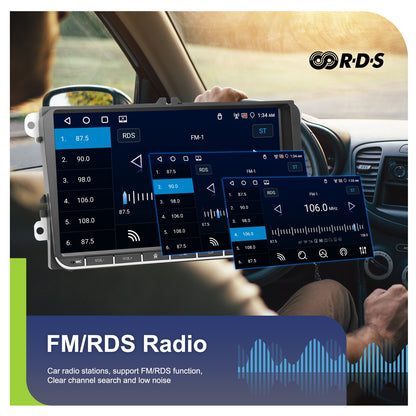 Android Autoradio – Car Multimedia Systeem – Android Stereo – Auto Headunit – GPS Navigatie – 9 Inch HD Touchscreen – Draadloze CarPlay & Android Auto – Inclusief AHD Achteruitrijcamera