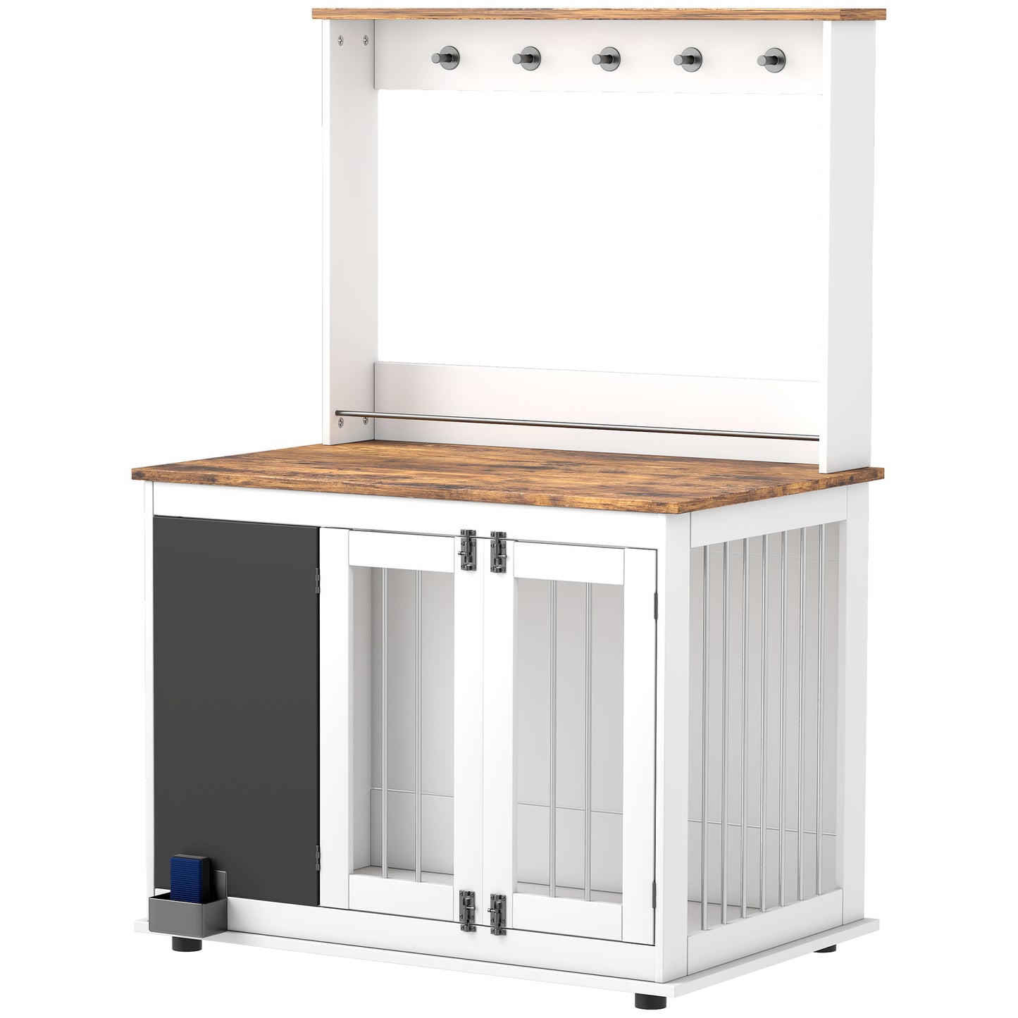 Hondenbench – Hondenkooi – Hondenhok – Doggy Kennel – Hondenren – Grote Hond Tot 30 kg – Opbergplank Met Speelplek – Wit
