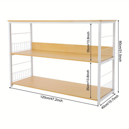 Modern Floor-Standing Bookshelf Double-Tier Storage Unit Multi-Functional Storage Cabinet Suitable for Dorms, Apartments, Classrooms, Offices, and More 35cm Shelf Spacing, Utility Racks