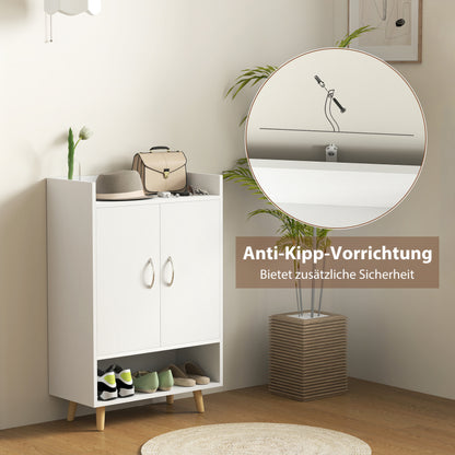Schoenenkast – Schoenopberger – Schoenrek – Schoenenschuif – Schoenmeubel – Wit – Compact 12 Paar – Duurzaam Hout