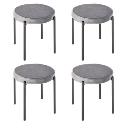 Stapelbare Krukken – Barstoelen – Keukenkrukken – Eetkamerstoelen – Zitkrukken – Set Van 4 – Fluwelen Zitting – Stevige Metalen Constructie