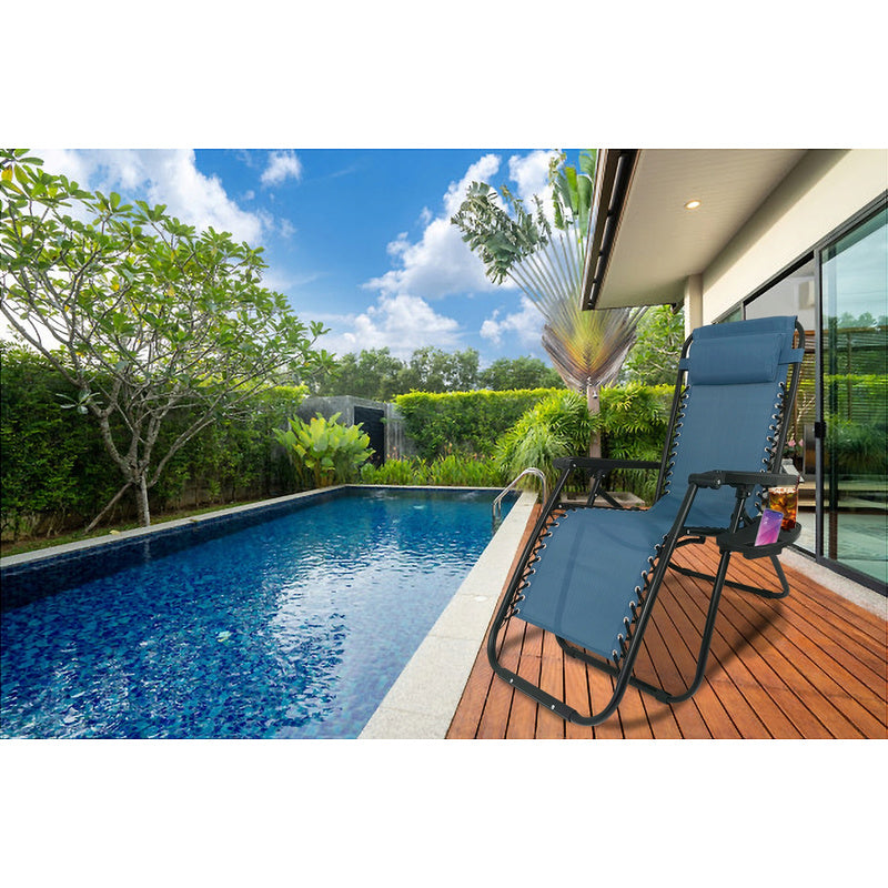 Zero Gravity Ligstoel – Relaxstoel – Tuinstoel – Ligbed – Outdoor Stoel – Versterkt Metaal – Waterafstotende Ademend Stof