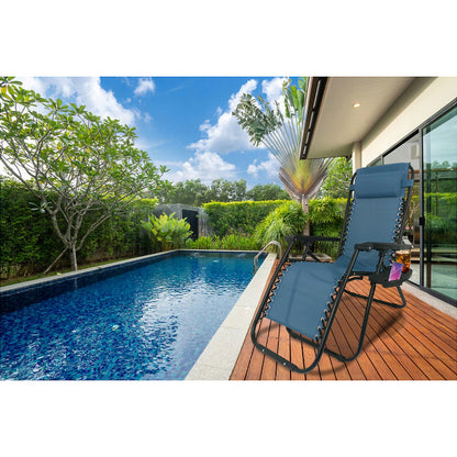 Zero Gravity Ligstoel – Relaxstoel – Tuinstoel – Ligbed – Outdoor Stoel – Versterkt Metaal – Waterafstotende Ademend Stof
