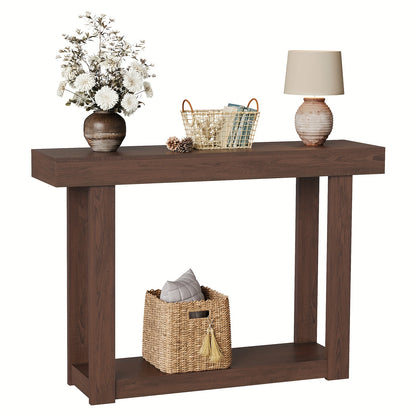 Sidetable Houten Tafel – Smalle Wandtafel – Haltafel – Entreetafel – Woonkamertafel – Rustiek Landelijk Design – Compact 117x30x81 cm – Eenvoudige Montage