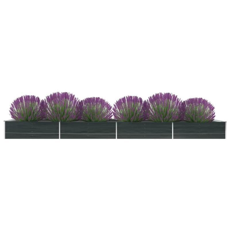 Verhoogde plantenbak – Tuinbak – Bloembak – Groentebak – Plantenbak – Gegalvaniseerd Staal – 600x80x45 cm – Weerbestendig – Klassiek Design met Bloemenpatroon