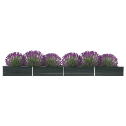 Verhoogde plantenbak – Tuinbak – Bloembak – Groentebak – Plantenbak – Gegalvaniseerd Staal – 600x80x45 cm – Weerbestendig – Klassiek Design met Bloemenpatroon