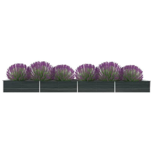 Verhoogde plantenbak – Tuinbak – Bloembak – Groentebak – Plantenbak – Gegalvaniseerd Staal – 600x80x45 cm – Weerbestendig – Klassiek Design met Bloemenpatroon